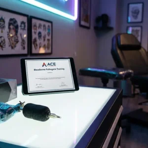 ACE online OSHA bloodborne pathogens training course for tattoo artists and body piercers